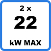 Max 2x22kW 1 - Double pedestal EV charging station with cable (up to 2 x 22kW)