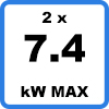 Max 2x74kW 3 - Dubbele laadpaal toren met kabel (tot 2 x 7.4kW)