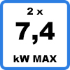 Max 2x74kW - Double borne de recharge avec c&acirc;bles (2 x 7,4kW)