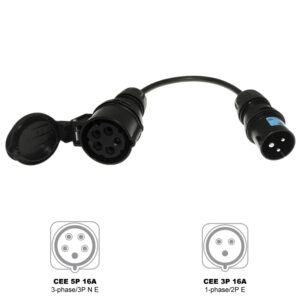 Adaptateur CEE 5P 16A femelle vers CEE 3P 16A mâle