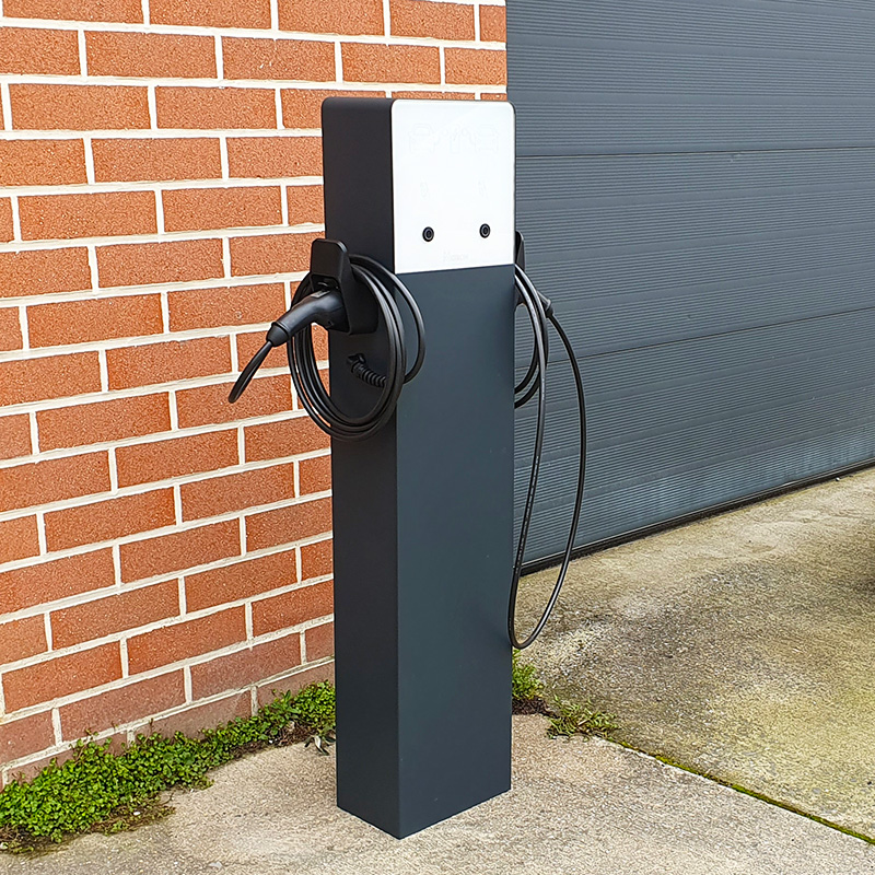 Double pedestal EV charging station with cable (up to 2 x 11kW)