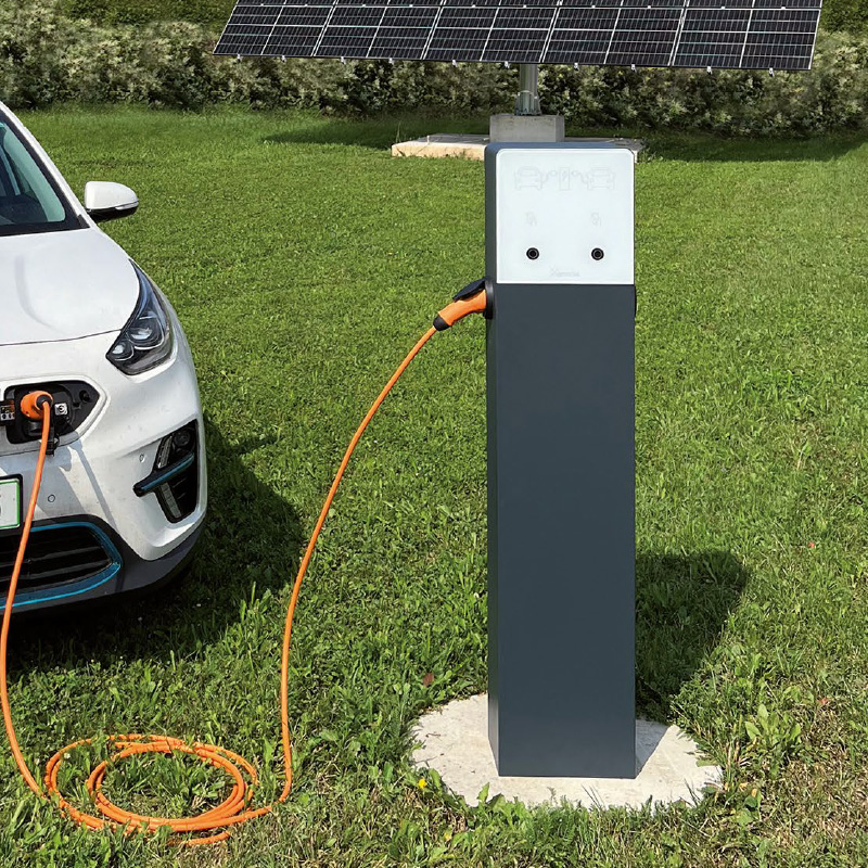 Pedestal EV charging station with cable (up to 7.4kW)